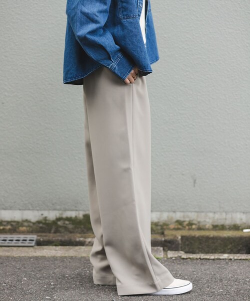 URBAN RESEARCH DOORS（アーバンリサーチドアーズ）の「FORK&SPOON　ダブルクロスイージーパンツ（その他パンツ・レディース・BLACK/BEIGE・1/2）」の18枚目の写真