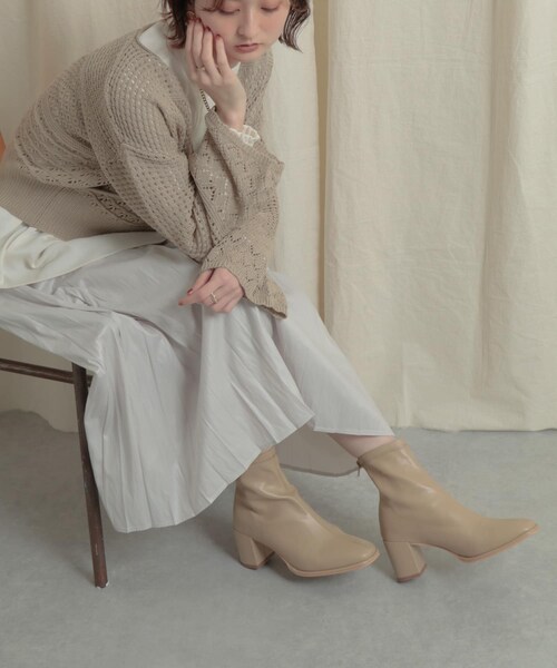 SENSE OF PLACE by URBAN RESEARCH（センスオブプレイスバイアーバンリサーチ）の「スクエアトウセンターシームストレッチブーツ（その他シューズ・レディース・PYTHON/BLACK/BLCK/IVORY/BROWN/BEIGE/L.KHAKI・S/M/L）」の5枚目の写真