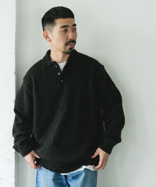 URBAN RESEARCH DOORS（アーバンリサーチドアーズ）の「ブークレ ニットポロシャツ（ニット/セーター・メンズ・BROWN/NAVY/BLACK・M/L）」の8枚目の写真