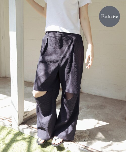 URBAN RESEARCH(アーバンリサーチ)の「『吸水速乾/UVカット』『別注』THOUSAND MILE×URBAN RESEARCH DETACHABLE PANTS(その他パンツ・レディース・BLACK/NAVYSTRIPE・M/L)」の3枚目の写真