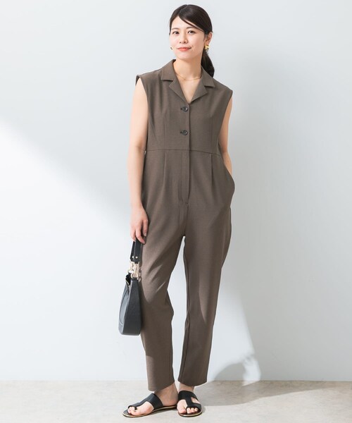 URBAN RESEARCH ROSSO(アーバンリサーチロッソ)の「『UR TECH DRYLUXE』F by ROSSO オープンカラーオールインワン(サロペット/オーバーオール・レディース・BLACK/BEIGE/MOCHA・34/36/38)」の18枚目の写真