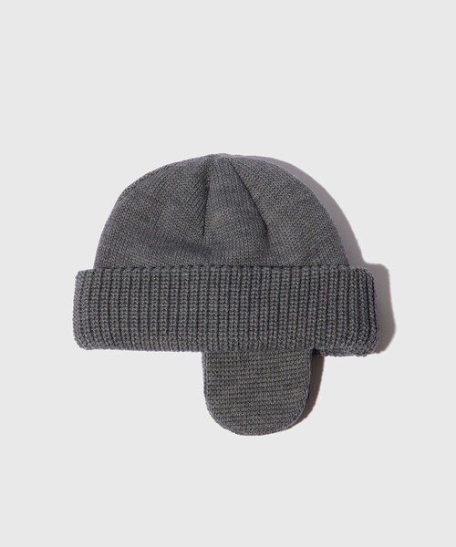 ADAM ET ROPE'（アダムエロペ）の「【KIJIMA TAKAYUKI/キジマ タカユキ】MERINO WOOL EAR WATCH CAP（ニットキャップ/ビーニー・メンズ・ブラック/グレー/ベージュ/レッド・F）」の2枚目の写真