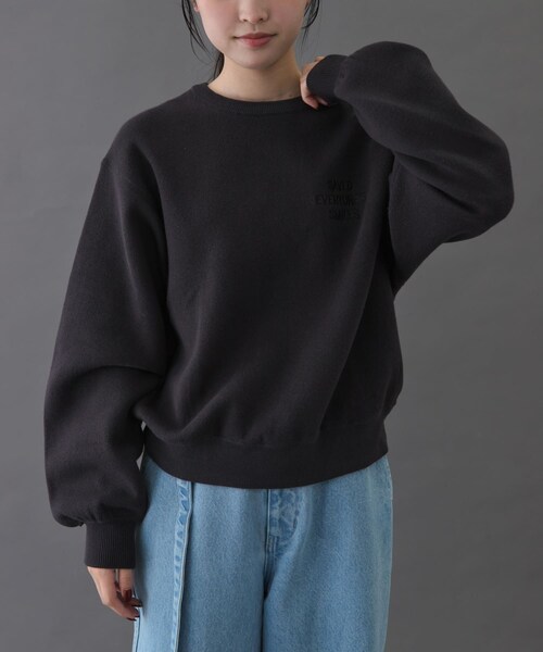 URBAN RESEARCH DOORS(アーバンリサーチドアーズ)の「FORK&SPOON エンブロイダリーロゴニットプルオーバー(ニット/セーター・レディース・NAVY/GRAY・1)」の16枚目の写真