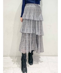 MERCURYDUO | フラワープリーツティアードスカート(スカート)