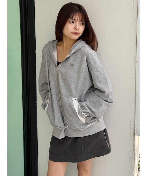 MURUA（ムルーア）の「ジップルーズフーディ（パーカー・レディース・グレー/ブラック/ブラウン・F）」の20枚目の写真