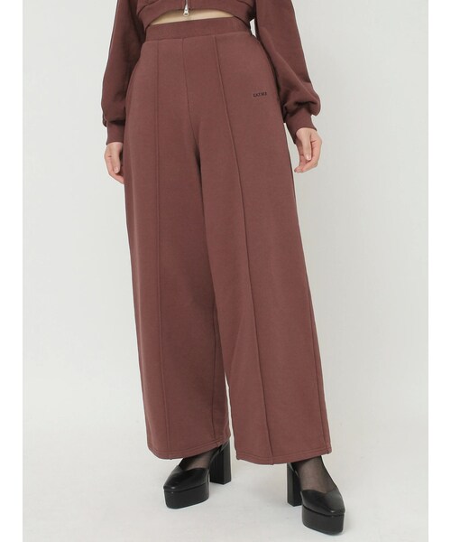 EATME（イートミー）の「スウェットワイドパンツ（セットアップ可能）（スウェットパンツ・レディース・ブラック/ピンク/ネイビー/ブラウン/アイボリー・F）」の10枚目の写真