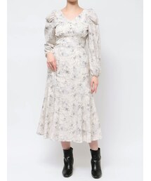 MERCURYDUO | フラワーツイストスリーブワンピース(ワンピース)