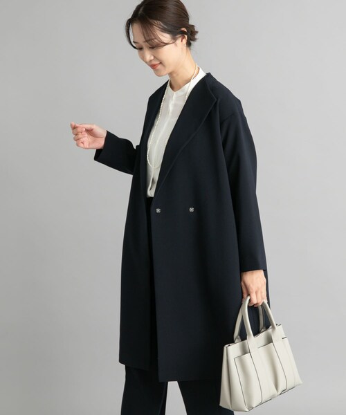 URBAN RESEARCH DOORS(アーバンリサーチドアーズ)の「ダブルクロスガウンコート(テーラードジャケット・レディース・L.BEIGE/NAVY・M)」の17枚目の写真