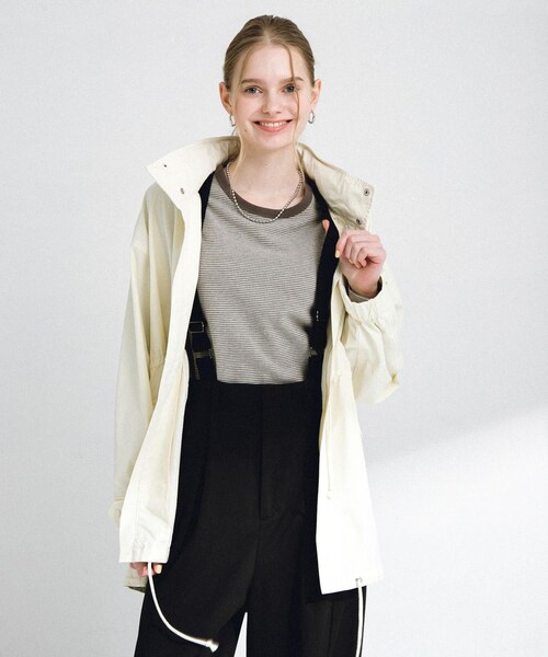 URBAN RESEARCH Sonny Label（アーバンリサーチサニーレーベル）の「ミリタリーナイロンブルゾン（ブルゾン・レディース・チャコール/アイボリー/カーキ・FREE）」の7枚目の写真