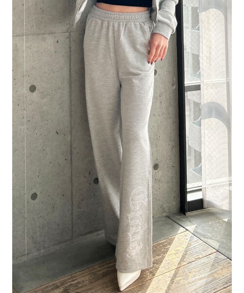 GYDA（ジェイダ）の「NEW GYDAラメフレアパンツ（スウェットパンツ・レディース・オフホワイト/グレー/ブラック・F）」の7枚目の写真