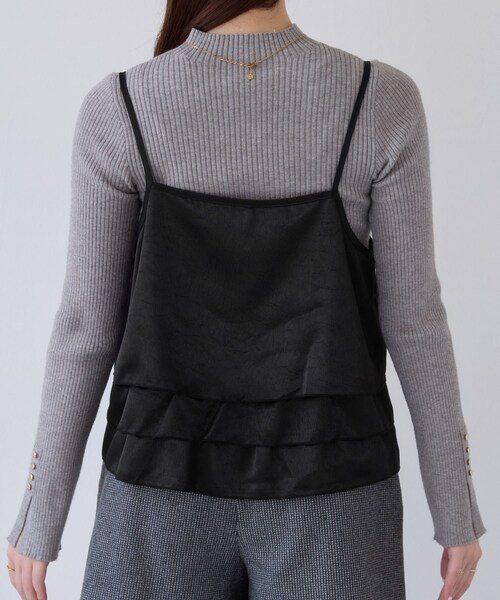 VIS（ビス）の「【WEB限定】サテンフリルビスチェ/2WAY（キャミソール・レディース・ブラック/ダークブラウン系/ベージュ系・F）」の22枚目の写真