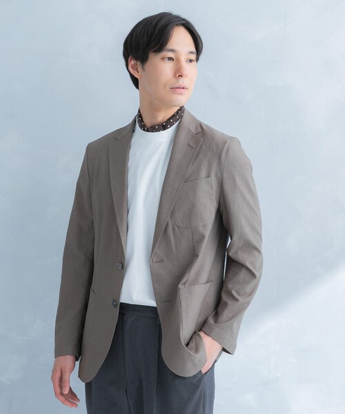 URBAN RESEARCH DOORS（アーバンリサーチドアーズ）の「LIFE STYLE TAILOR　ライトメッシュイージージャケット（テーラードジャケット・メンズ・BEIGE/NAVY・S/M/L/XL）」の7枚目の写真