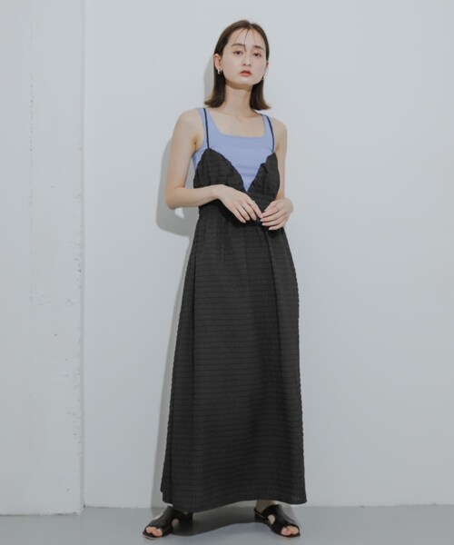 SENSE OF PLACE by URBAN RESEARCH（センスオブプレイスバイアーバンリサーチ）の「チェックキャミワンピース（ワンピース・レディース・BLACK/NAVY/ORANGE・COMPACT/one）」の7枚目の写真
