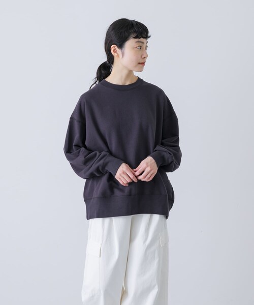 かぐれ（カグレ）の「『ユニセックス』コットンクルーネックスウェットプルオーバー（スウェット・レディース・OATMEAL/CHARCOAL/OATMEAL A/CHARCOAL A・1/2）」の8枚目の写真