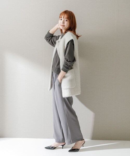 URBAN RESEARCH ROSSO（アーバンリサーチロッソ）の「ピンストライプイージーパンツ（その他パンツ・レディース・L.BEIGE/CHARCOAL・FREE）」の13枚目の写真