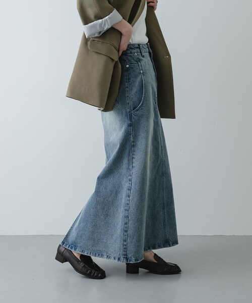 SENSE OF PLACE by URBAN RESEARCH（センスオブプレイスバイアーバンリサーチ）の「セミフレアデニムスカート（デニムスカート・レディース・BLACK/D.INDIGO・S/M）」の13枚目の写真