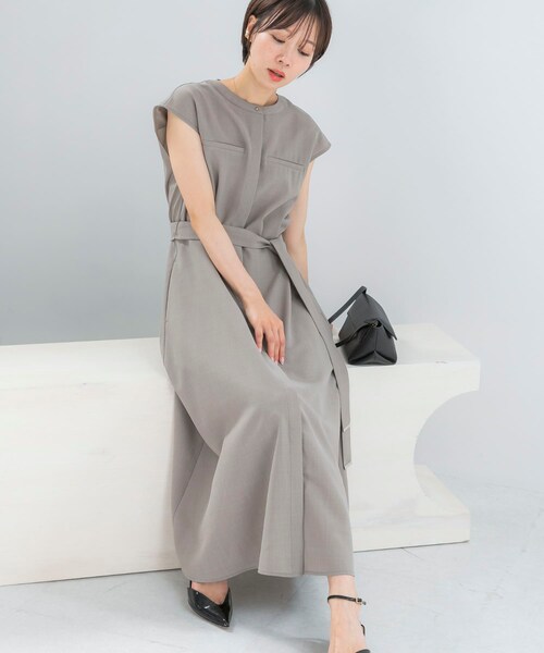 URBAN RESEARCH ROSSO（アーバンリサーチロッソ）の「『UR TECH DRYLUXE』ポケットデザインワンピース（ワンピース・レディース・MOCHA/NAVY/YELLOW/CHARCOAL・Free）」の12枚目の写真