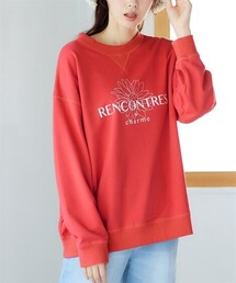 nissen | 大きいサイズ  ゆるシルエット裏毛ロゴプルオーバー(Tシャツ/カットソー)