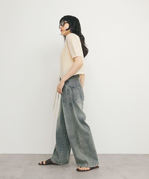 KBF（ケイビーエフ）の「ループヤーンメッシュベスト（ベスト・レディース・IVORY/YELLOW/BLACK・one）」の9枚目の写真