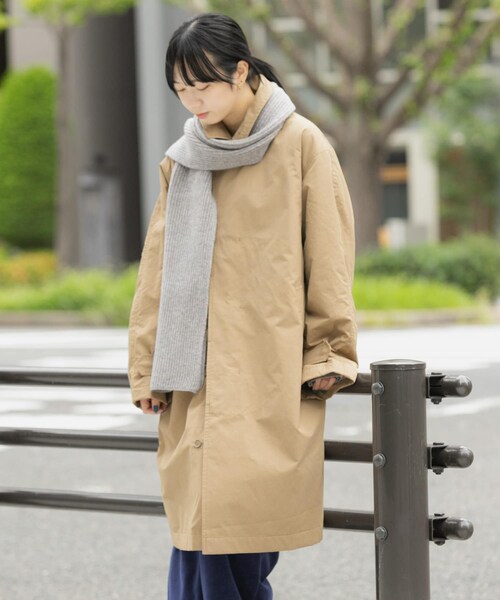 EKAL（エカル）の「撥水中綿ステンカラーコート（ステンカラーコート・レディース・キャメル/ブラック・one）」の3枚目の写真