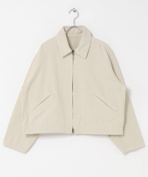 URBAN RESEARCH DOORS（アーバンリサーチドアーズ）の「FORK&SPOON　ガーメントダイツイルジップブルゾン（ブルゾン・レディース・IVORY/CHARCOAL・1）」の11枚目の写真