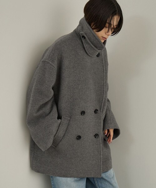 ADAM ET ROPE'(アダムエロペ)の「【WEB限定】FABRICA ダブルクロスPコート(ピーコート・レディース・グレー/ブラウン/カーキ/ネイビー・M/S)」の1枚目の写真