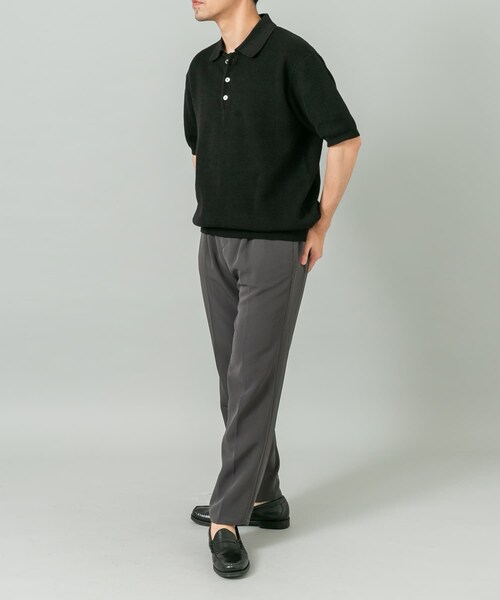 URBAN RESEARCH ROSSO（アーバンリサーチロッソ）の「『WEB限定』変形カノコ半袖ニットポロ（ポロシャツ・メンズ・BLACK/NAVY/KHAKI/LIGHT GRAY・M/L）」の11枚目の写真