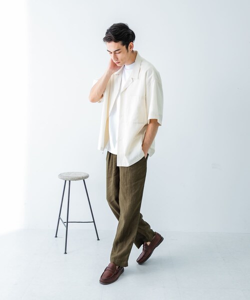 URBAN RESEARCH(アーバンリサーチ)の「『UR TECH DRYLUXE』高機能リネンシャツジャケット(シャツ/ブラウス・メンズ・FADE BLACK/BEIGE/BURGUNDY・M/L)」の10枚目の写真