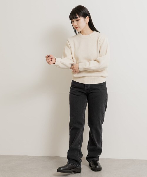 THE GOODLAND MARKET（ザグッドランドマーケット）の「米富繊維　WASHI COTTON KNIT PULLOVER（ニット/セーター・レディース・31PINK/14BLACK/40IVORY・1/3）」の10枚目の写真