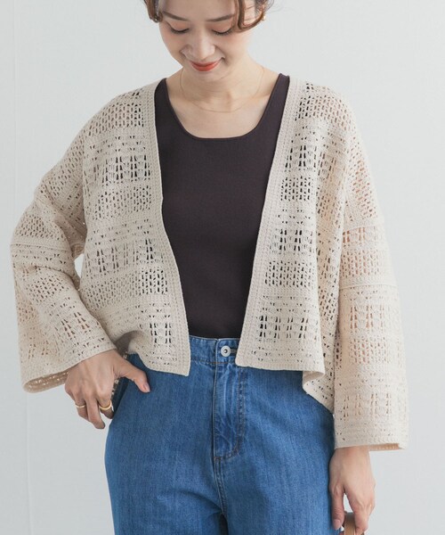 URBAN RESEARCH DOORS(アーバンリサーチドアーズ)の「クロシェニットカーディガン(カーディガン/ボレロ・レディース・OFF/BEIGE・Free)」の14枚目の写真