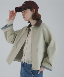 異素材衿ショートジャケット