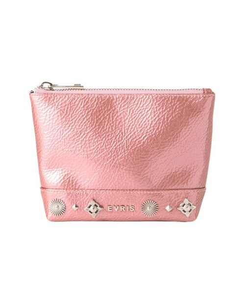 EVRIS（エヴリス）の「コンチョスタッズエナメルポーチ（ポーチ・レディース・ブラック/ピンク/マスタード/グリーン/ブラウン・F）」の4枚目の写真