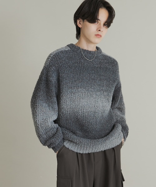 SENSE OF PLACE by URBAN RESEARCH（センスオブプレイスバイアーバンリサーチ）の「『ユニセックス』ブークレグラデーションニット（ニット/セーター・メンズ・L.GRAY/CHARCOAL/BLUE/ORANGE/YELLOW/BROWN・M/L）」の5枚目の写真