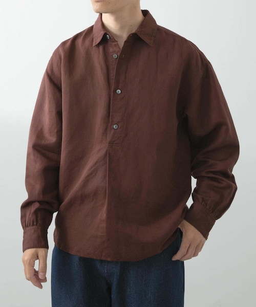 ITEMS URBANRESEARCH(アイテムズ アーバンリサーチ)の「Linen Blend Pullover Shirts(シャツ/ブラウス・メンズ・NVY/BRN/BLK・M/L)」の2枚目の写真