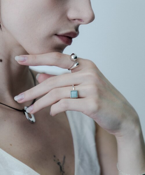 SMELLY（スメリー）の「SMELLY so’　square amazonite ring（リング・レディース・SL/GR・11）」の3枚目の写真