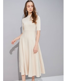 ハイツイストスタンドカラーニットワンピース