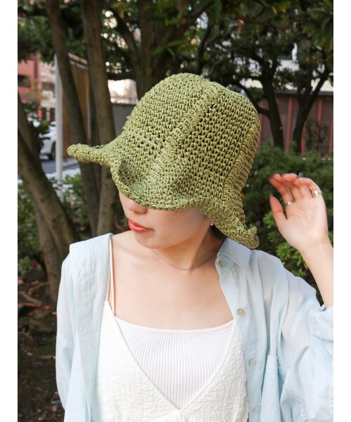 Ungrid（アングリッド）の「雑材デザインハット（ハット・レディース・ブラウン/ベージュ/カーキ・F）」の6枚目の写真