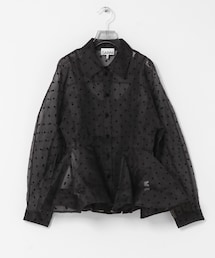 URBAN RESEARCH | GANNI FLOCKED ORGANZA PEPLUM SHIRTS(シャツ/ブラウス)
