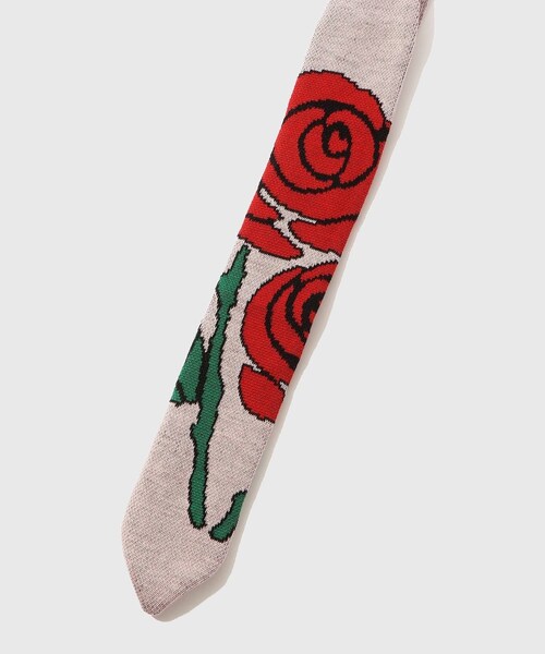 ADAM ET ROPE'（アダムエロペ）の「【TENDER PERSON/テンダー パーソン】JAQUARD KNIT TIE（ストール/ショール・メンズ・ブラック/ホワイト/ピンク・F）」の7枚目の写真