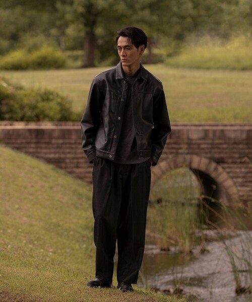 ADAM ET ROPE'(アダムエロペ)の「マルチボーダーロングTシャツ(Tシャツ/カットソー・メンズ・ブラック/チャコール/オフホワイト・L/M)」の20枚目の写真