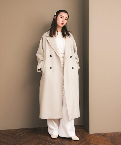 URBAN RESEARCH(アーバンリサーチ)の「スーパー140ウールチェスターコート(チェスターコート・レディース・L.BEIGE/D.GREEN/BLACK・36/38)」の2枚目の写真