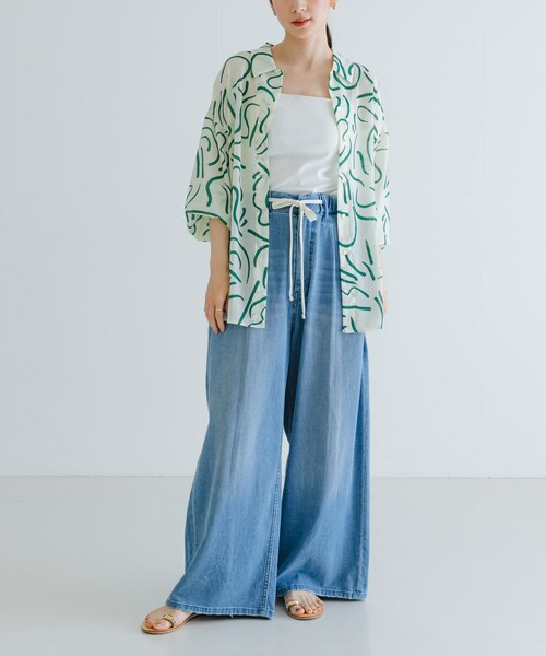 URBAN RESEARCH（アーバンリサーチ）の「『イージーケア』ドローイングアートプリントシャツ（シャツ/ブラウス・レディース・GREEN/RED・FREE）」の10枚目の写真