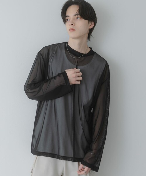 SENSE OF PLACE by URBAN RESEARCH(センスオブプレイスバイアーバンリサーチ)の「アソートシアーロングTシャツ(その他トップス・メンズ・BLACK/BLK MARBLE/KHK MARBLE/BLU MARBLE・M/L)」の8枚目の写真
