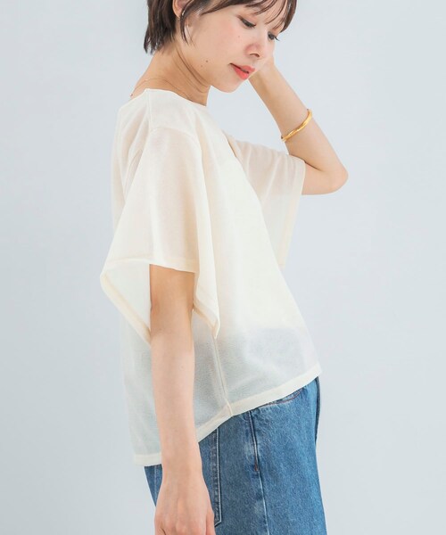 URBAN RESEARCH ROSSO（アーバンリサーチロッソ）の「スリットスリーブカラミカットソー（Tシャツ/カットソー・レディース・BROWN/IVORY/SAX・Free）」の7枚目の写真