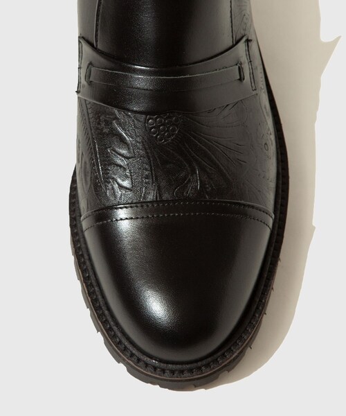 ADAM ET ROPE'（アダムエロペ）の「【KYOU/キョウ】GRANDPA Modyfied Flower Emboss Combi-Straight Tip by HARUTA（ドレスシューズ・メンズ・ブラック・25.0/25.5/26.0/26.5/27.0）」の14枚目の写真
