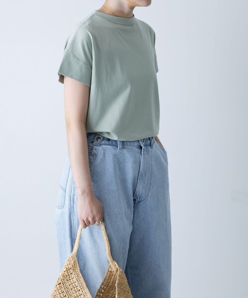 かぐれ(カグレ)の「handvaerk BOTTLE NECK SHORT-SLEEVE T-SHIRT(Tシャツ/カットソー・レディース・IRON/FOAM/LIME GREEN・S)」の22枚目の写真