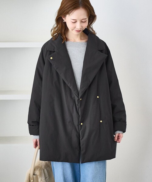 ROPE' PICNIC（ロペピクニック）の「2WAY中綿テーラードコート（ダウンジャケット/コート・レディース・スミクロ/ベージュ・F）」の15枚目の写真