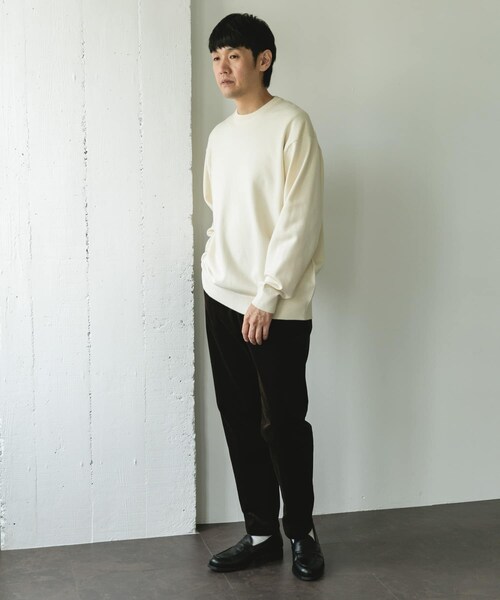URBAN RESEARCH DOORS（アーバンリサーチドアーズ）の「『仁村紗和さん着用』『UR TECH 200日ニット』クルーネック（ニット/セーター・メンズ・OFF/CHARCOAL/OFF×BLACK/CHA×YEL.K/BROWN・M/L/XL）」の22枚目の写真