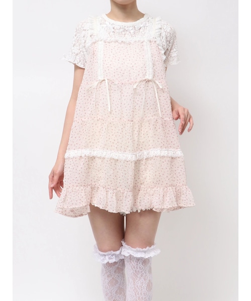 merry jenny（メリージェニー）の「シアーレイヤードベビードール（その他トップス・レディース・アイボリー/ブラック/ピンク・F）」の4枚目の写真