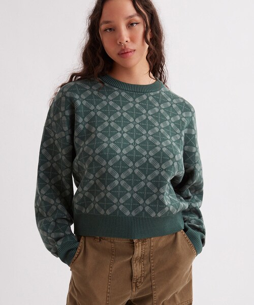Saturdays NYC（サタデーズ ニューヨークシティ ）の「Hunakai Blockprint Sweater（ニット/セーター・レディース・ダークグリーン/ブラウン系/レッド・M/S）」の11枚目の写真